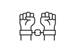 Handcuffed wrists icon