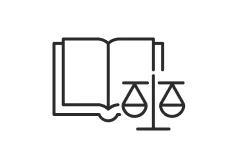 Courtroom gavel on a wooden desk.